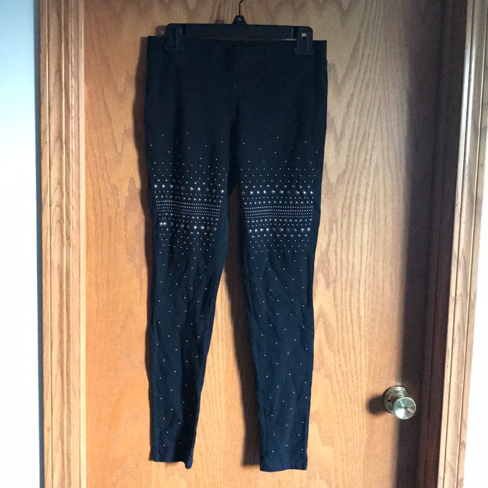 Black beaded leggings